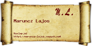 Maruncz Lajos névjegykártya